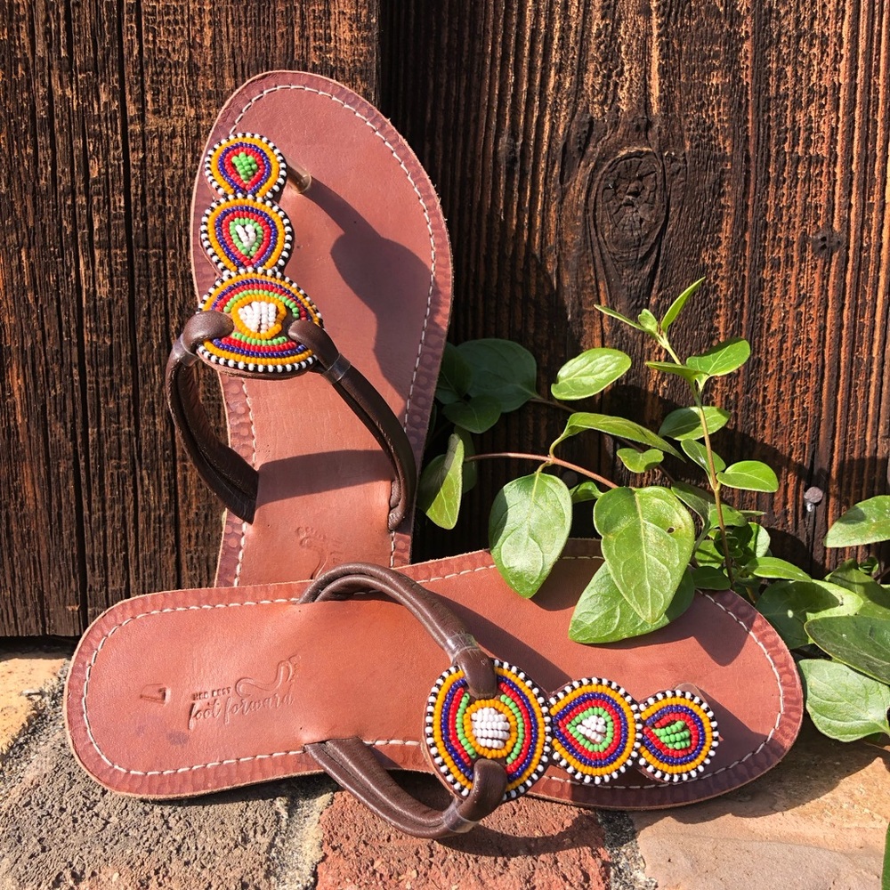 Foot Forward. Leather Sandals. Size 7